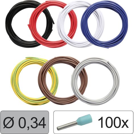 Quadrios 25CW112 Einzelader LiFY 0.34 mm² Schwarz, Rot, Weiß, Blau, Gelb-Grün, Braun, Grau 1 Set