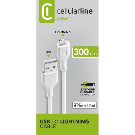 Cellularline 3m Lightning Power Data Cable USB-A (1/2)