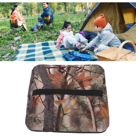 [Outdoor-Kissen] Leichtes Sitzkissen aus Flanell und EVA, Blattmuster, wasserdicht, rutschfest, 33 x 31 x 2,5 cm, 1 Kissen (1/5)