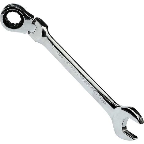 Clé mixte classique 17 mm - Clé à cliquet flexible 17 mm à 12 pans - Non réversible/métrique - Acier CR-V