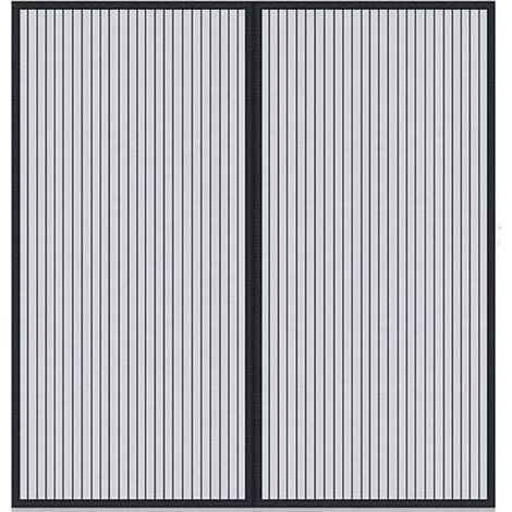 Rideaux, rideau magnétique auto-obturant, porte en maille épaissie, porte moustiquaire anti-moustique, avec aimant, adapté aux animaux et aux enfants, taille 100100 cm noir (1/4)