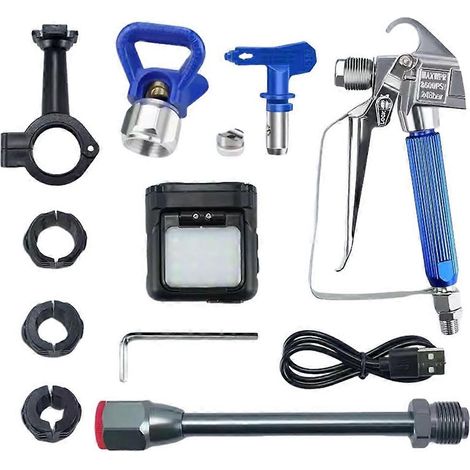 Éclairage auxiliaire LED avec capteur intelligent pour pistolet à peinture sans air, compatible avec les pistolets à peinture à tige de 12/16/18/22 mm. (1/4)