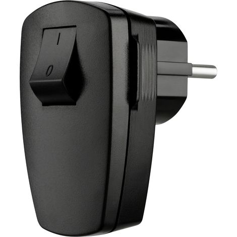 Abgewinkelter, abnehmbarer Stecker mit Unischuko-Anschluss, 250 V, 16 A, IP20, schwarz / 12102