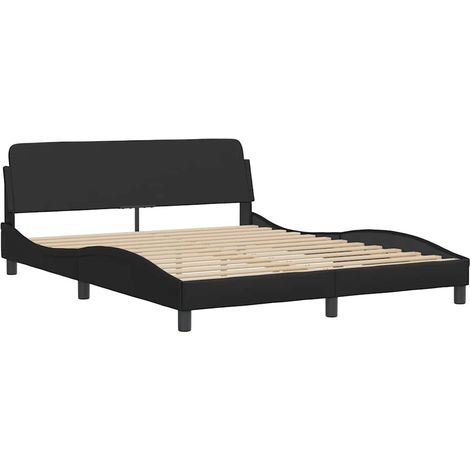 Bettgestell "Dover" Schwarz 160x200 cm Kunstleder vidaXL (1/4)