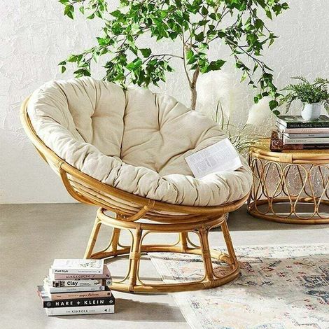 Cuscino rotondo Papasan per sedia, cuscino da giardino, cuscino per poltrona in rattan, cuscino per sedia sospesa, cuscino sfoderabile per poltrona da interno ed esterno (40x40 cm, rosso) (1/3)