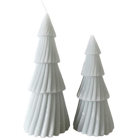Rebecca Mobili Set aus 2 Weihnachtskerzen Grau aus Sojawachs Weihnachtsdekoration