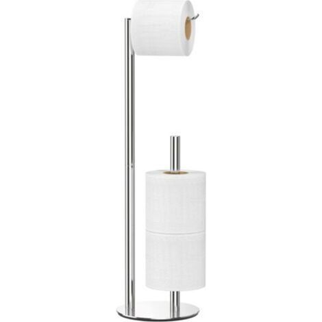 Porte-papier toilette en nickel brossé argenté, porte-rouleau de papier toilette sur pied, distributeur de papier toilette en acier inoxydable pour le stockage du papier toilette