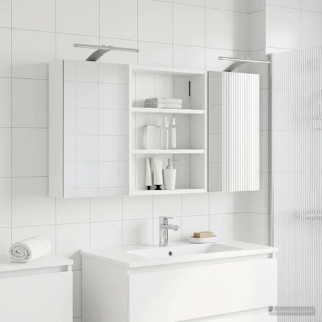 vidaXL Set di Armadi da Bagno con lo scaffale 3 pcs 100 x 10,5 x