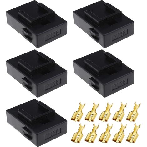 Porte-fusible à Lame Standard avec Couvercle et Borne pour 4-6mm² Taille de Câble 12/24V Voiture Marine Auto Porte-fusible Étanche (1/5)