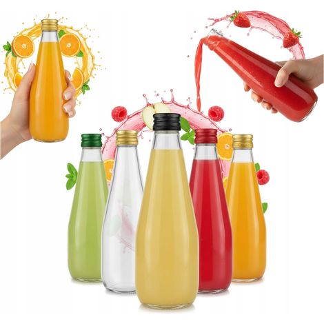 100 flaconi contagocce in vetro da 330 ml per succhi, sciroppi, tinture e acqua. Set da 100 pezzi. (1/5)