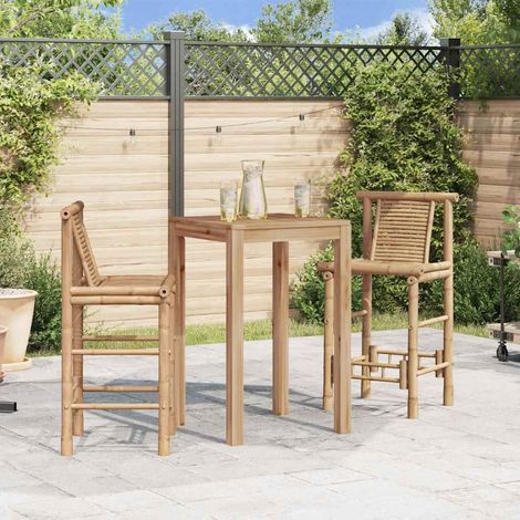 Tabourets de bar, lot de 2, en bambou (1/5)