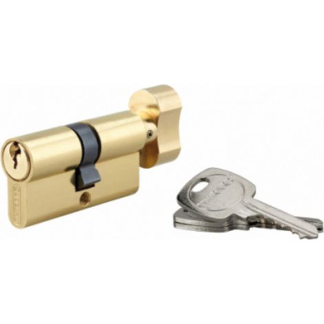 Cylindre de serrure à bouton STD UNIKEY (achetez-en plusieurs, ouvrez avec la même clé), 40Bx40mm, 3 clés, laiton - THIRARD