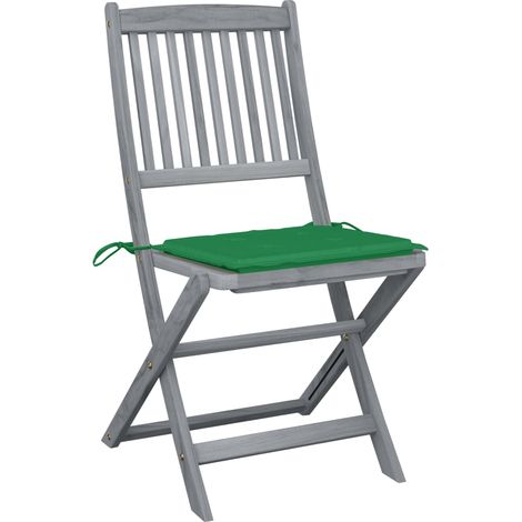 Maison Exclusive - Sedie da Giardino Pieghevoli 4pz con Cuscini in Massello Acacia
