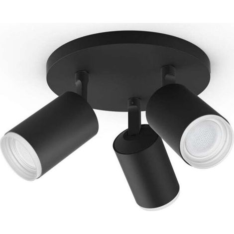 Philips Hue Fugato Foco de superficie con 3 puntos de luz (Negro) Luz blanca y de color - White and Color Ambiance (1/2)