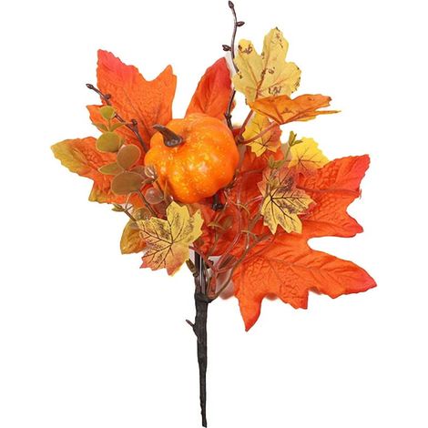 Rameau Feuilles D'érable Artificielles - Décoration Automne Thanksgiving Mariage DIY Couronne Bouquet Floral - 1 Pièce (1/4)