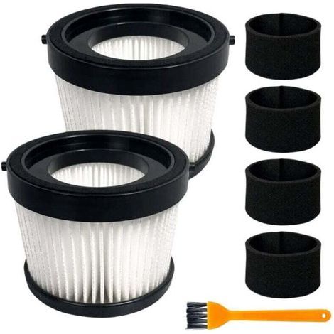 Paquete de 2 filtros HEPA DCV5011H compatibles con la aspiradora de mano inalámbrica DEWALT DCV501HB, con 4 filtros de espuma y 1 cepillo. (1/4)
