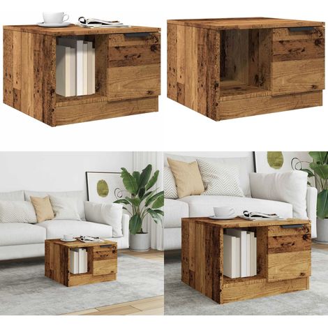 vidaXL Table basse vieux bois 50x50x36 cm bois d'ingénierie (1/5)