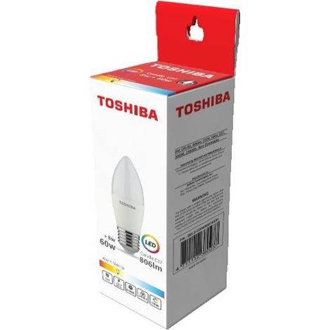 BOMBILLA LED TOSHIBA C37 E27 8W 3000K - ULTIMAS UDS