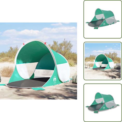 The Living Store Tente de plage vert d'eau escamotable imperméable - Tente De Plage - Tente Escamotable - Tente Imperméable - Parasol De Plage - Ombre Solaire (1/5)