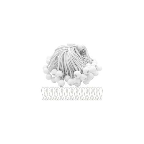 Lot de 50 Tendeur Elastique Cordons Élastiques avec Boules Sandow Elastique Boules Elastiques pour chapiteaux, tentes, bannières et bâches (1/5)