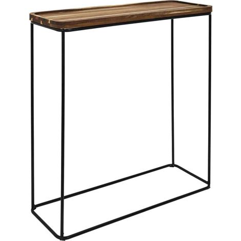 Console - HOME DECO FACTORY - Acacia - Élégante - Marron et Noir (1/4)