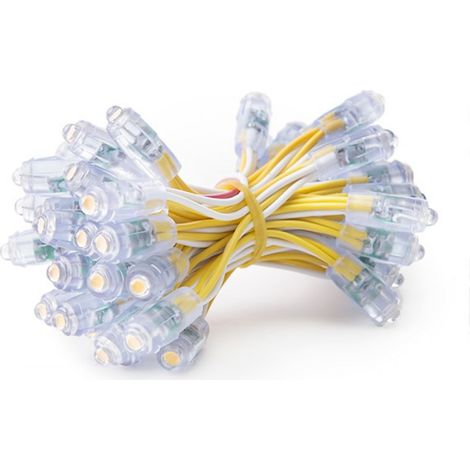 Pixel LED 0,1W 2Lm 9Mm 5V Epistar (Chaîne de 50 unités) Jaune 50 000H [DE-PIX-9-Y] (1/3)
