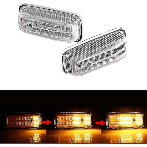 LED-Seitenmarkierungsleuchten, dynamische Blinker (gelb) für Mercedes-Benz W461, W463, G500, G550, G55, G63 und G65 (1986–2002) – hao (1/5)