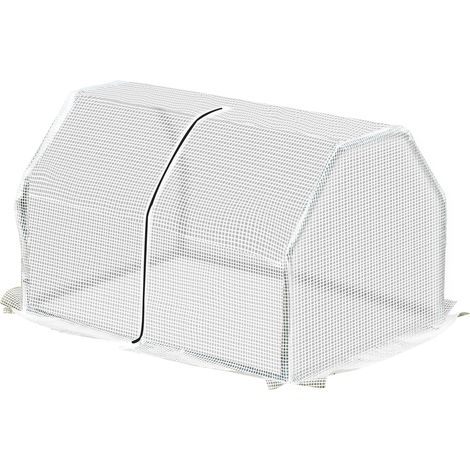 Mini-Gewächshaus für den Garten aus Stahl 99 x 71 x 60 cm weiß (1/3)