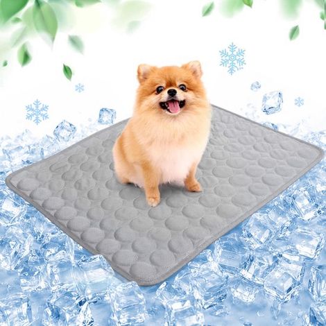 Alfombrilla refrescante para perros, Cojín refrescante de verano, Para el hogar, para llevar de viaje o en el coche, Gris, 100x70cm, 1 unidad (1/5)