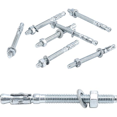 30 pièces d'ancrage à boulon M6, ancrage en béton pour charges lourdes, chevilles à boulons M6x70mm, boulons d'ancrage pour garde-corps en béton, fenêtres en pierre, machines, poutres, vis d'ancrage (1/5)