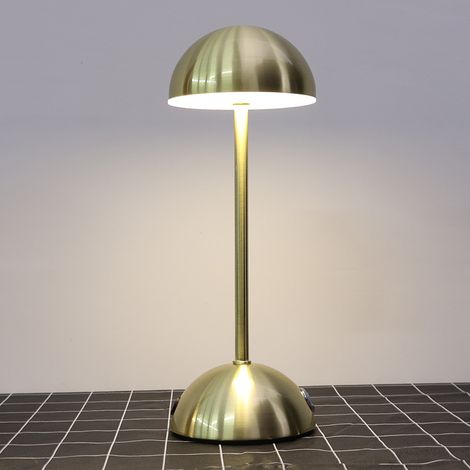ZOLGINAH Lámpara de mesa recargable, lámpara de mesa inalámbrica regulable, lámpara de noche táctil con temperatura de 3 colores, lámpara de mesa para restaurante, IP54, resistente al agua, color dora (1/5)