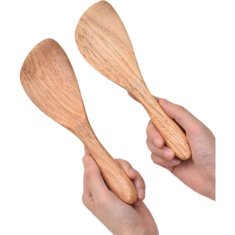 pièces - Cuillère à riz en bois de châtaignier - Cuillère à riz antiadhésive pour usage domestique - Cuillère à riz en bois - 216 cm - Couleur naturelle du bois (1/5)