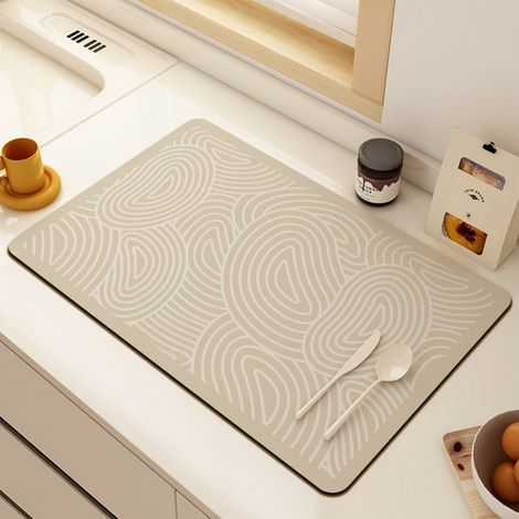 Mimi - Carré 4050cm (Terre de diatomées) Tapis d'égouttage de cuisine, en terre de diatomées, résistant à l'usure et absorbant, pour table, table basse, tapis anti-brûlure et isolant thermique (1/5)