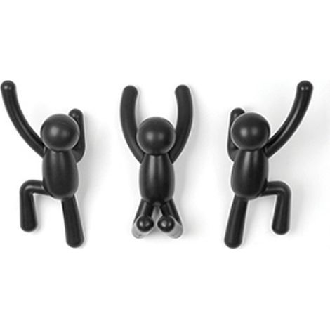 Wandhaken – Dekorative Garderobe. Set mit 3 Wandhaken. Schwarz. (1/5)