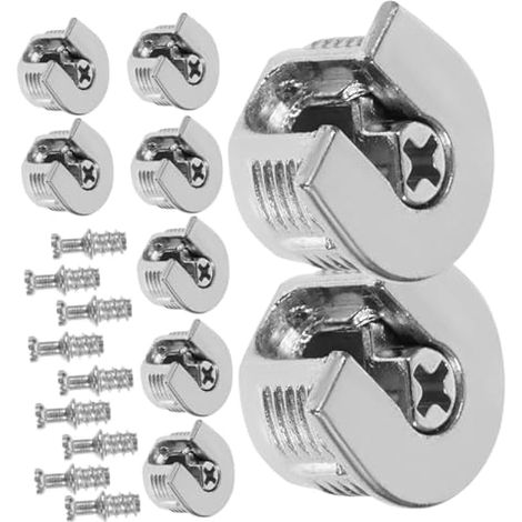 Lot de 10 raccords robustes en zinc pour meubles, armoire, étagère, serrures à came pour meubles pour commode et placard (1/5)