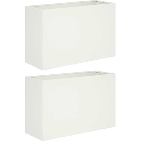 Macetero de Jardín 2 uds. Blanco 80 x 40 x 50 cm vidaXL