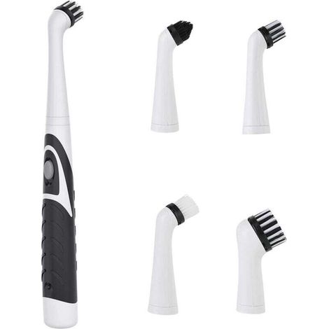 Brosse de nettoyage électrique Super Sonic Scrubber avec 4 têtes de brosse pour joints domestiques, sols, baignoires, douches, carrelages, salles de bains et surfaces de cuisine (1/4)