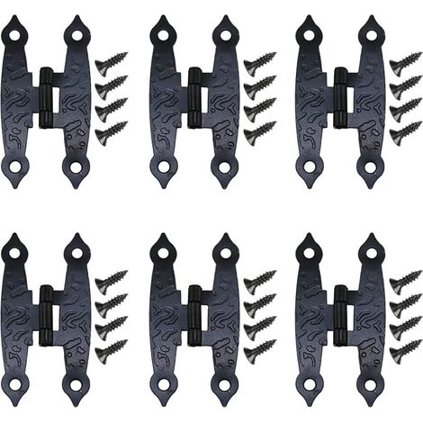 Cerniera per mobili, 10 pezzi, porta per bagagli, nero antico, con viti, ferramenta in metallo per fiori, 6533 mm