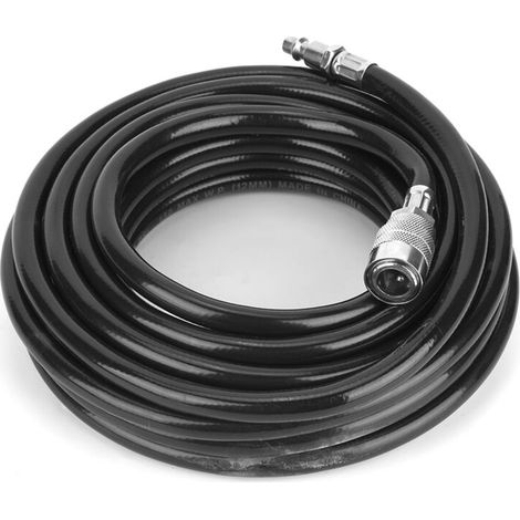 Tuyau compresseur pneumatique PVC 7,5 m avec raccord rapide américain (1/4)