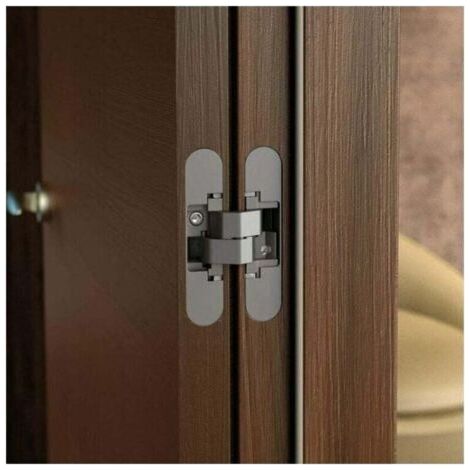Charnières de porte invisibles améliorées, Lot de 2 Charnière Invisible pour Portes Lourdes (Charge 40 kg, Ouverture 180º) (1/3)