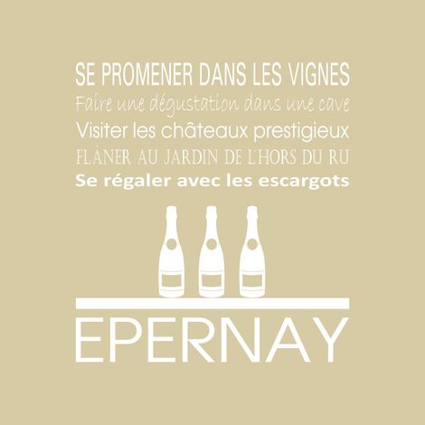 Tableau sur toile Épernay beige 30x30 cm - Impression sur Toile Murale Décorative - Image imprimée en HD sur Toile - Toile sur Châssis en Bois FSC - Fabriqué en France