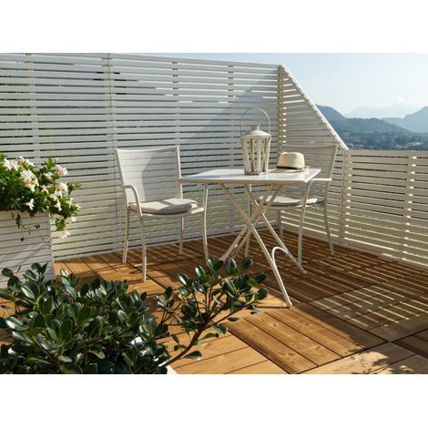 Frangivista in legno bianco 4 pezzi totali, pannelli 180x170 cm per privacy giardino e terrazzo - Esterni da Vivere (1/5)