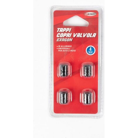 Tappi copri valvola exagon modello universale per auto in alluminio
