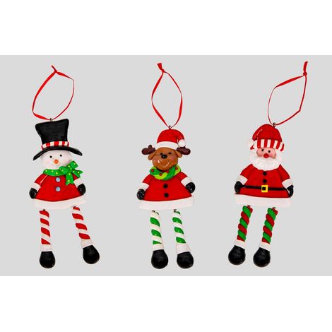 Christmas Tree Hanging Decorations Santa Snowman Reindeer (1/5)