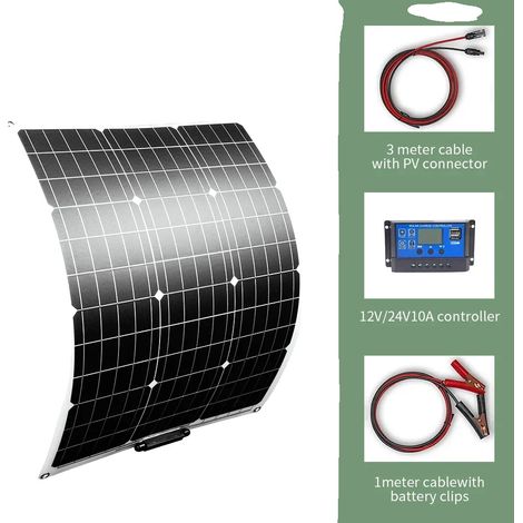 Panneau Solaire, Haute Efficacité, Design Léger, Kit solaire 100w (1/2)