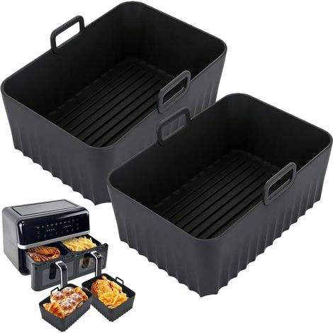 Lot de 2 accessoires Airfryer pour Ninja Foodi Max Dual Zone AF300EU AF400EU 7,6 L-9,5 L, accessoire de moule en silicone pour friteuse à air chaud Double Stack XL SL400EU, Air Fryer en silicone