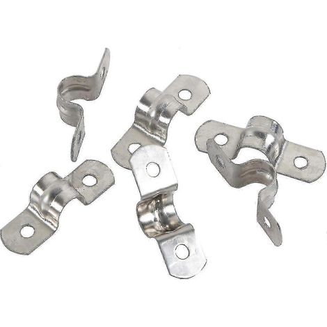 Filiyano-Lot de 20 colliers de serrage pour tuyaux de 10 mm en acier inoxydable 304, colliers de serrage à deux trous, colliers en U, colliers de (1/5)