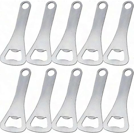 10 Flaschenöffner aus Metall mit Kronkorken-Motiv für Bier, Zuhause, Bar, Outdoor, Barkeeper – Silber, 10er-Pack, DIY-Geschenkidee für Männer (1/5)