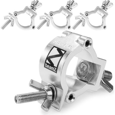Pince de treillis - BeamZ BC35-75 jeu de 4 demi-coupleurs minces en aluminium - 75 kg max. (1/5)