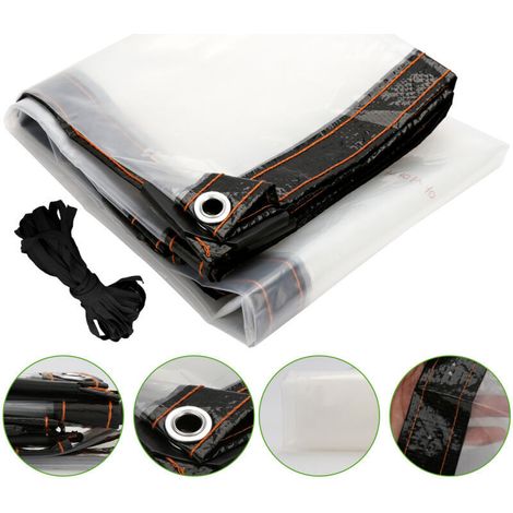 Bâche transparente indéchirable protection Transparente armée bache plastique 1x2M-DOU
